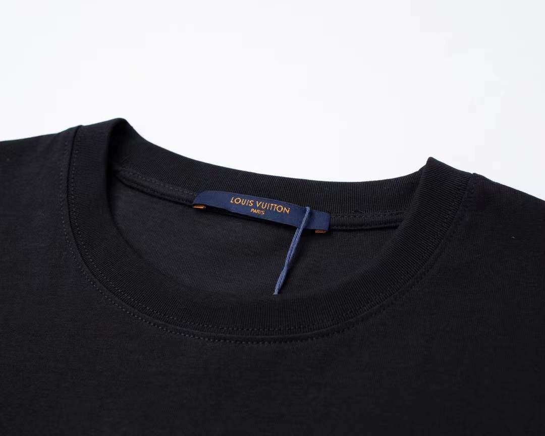 LV black Balmain Universe & Stars T-shirt