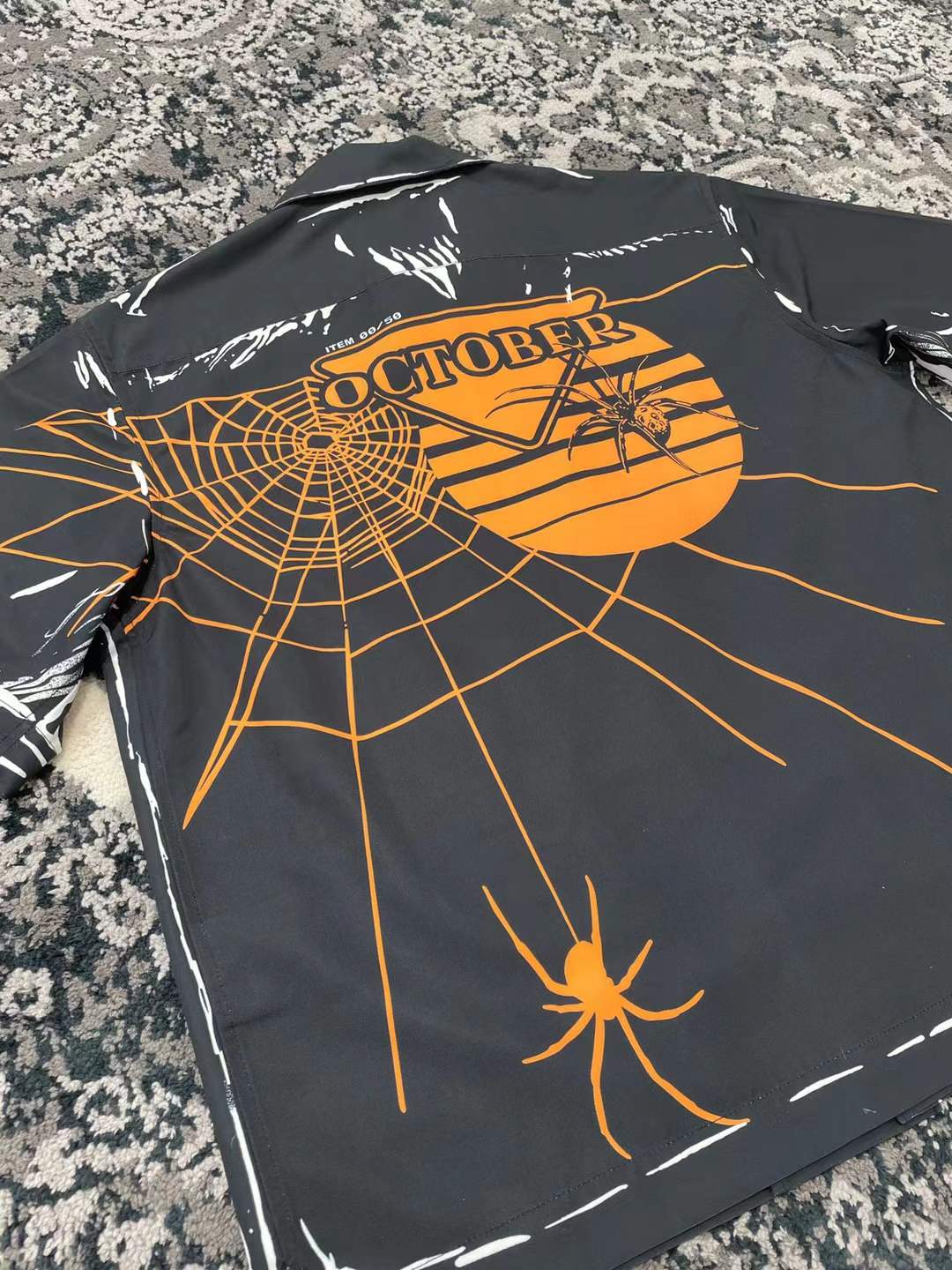 Prada Spiders and Webs graphic bowling shirt from their SS18 October Timecapsule collection
