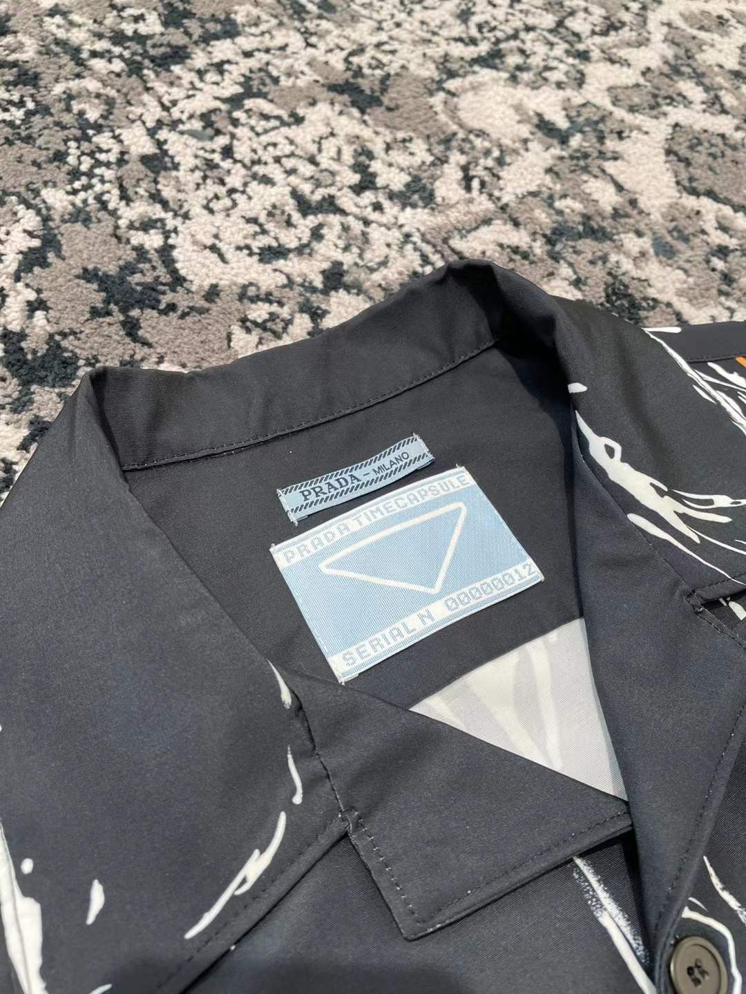 Prada Spiders and Webs graphic bowling shirt from their SS18 October Timecapsule collection