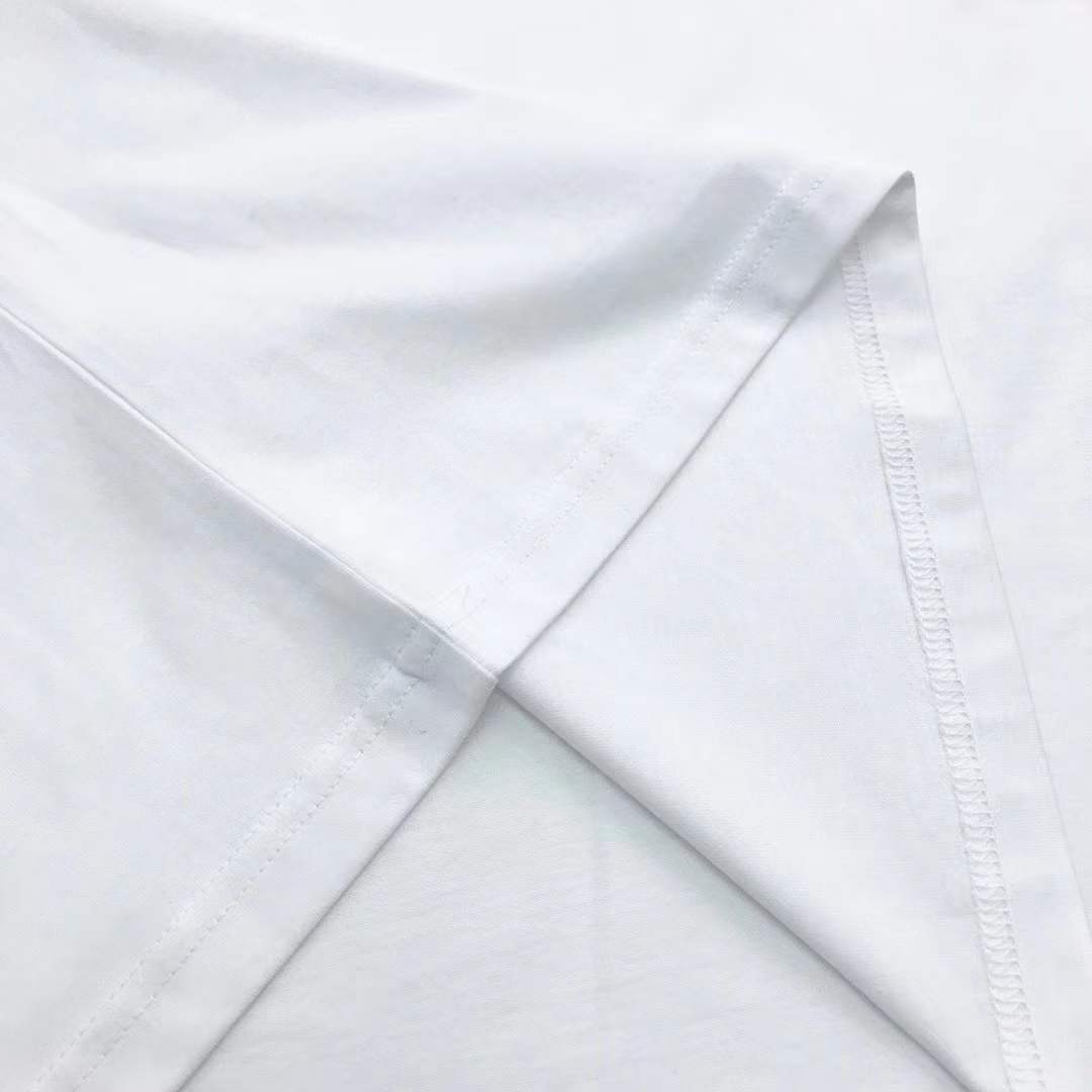 Prada cotton t-shirt white featuring the brand's iconic enameled metal triangle logo on the chest.