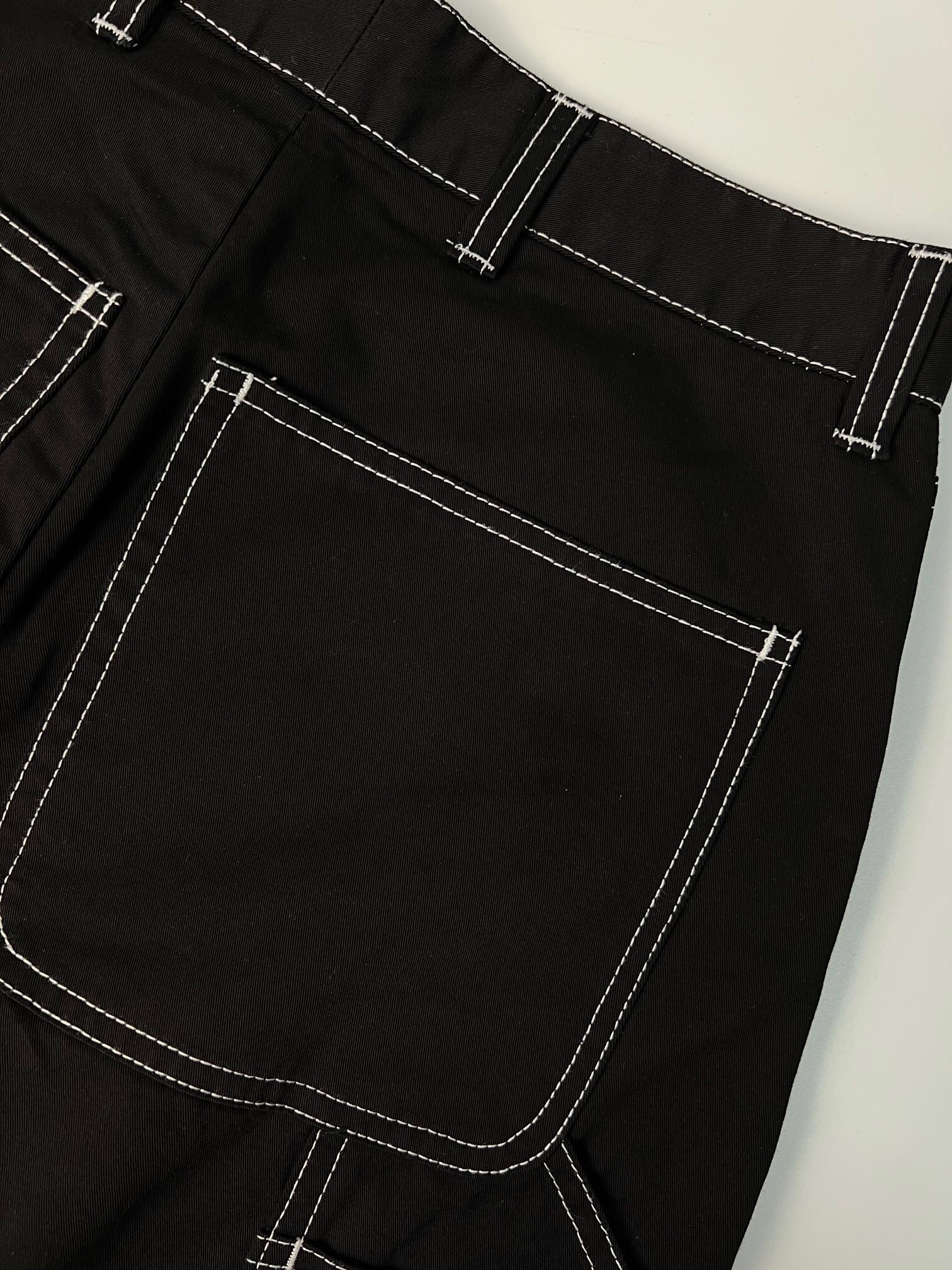 Prada black straight-leg cotton trousers