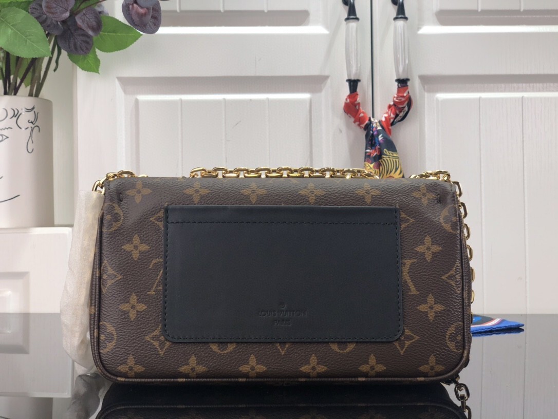 LV Marceau chain handbag in monogram canvas with black leather