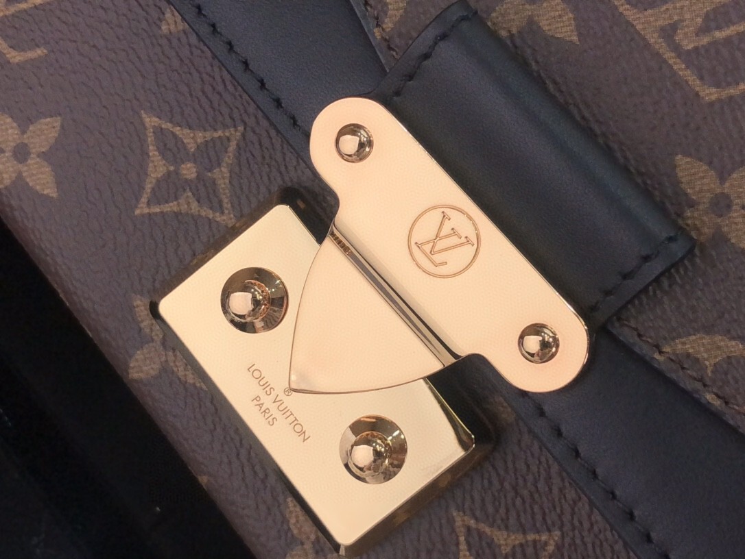 LV Marceau chain handbag in monogram canvas with black leather