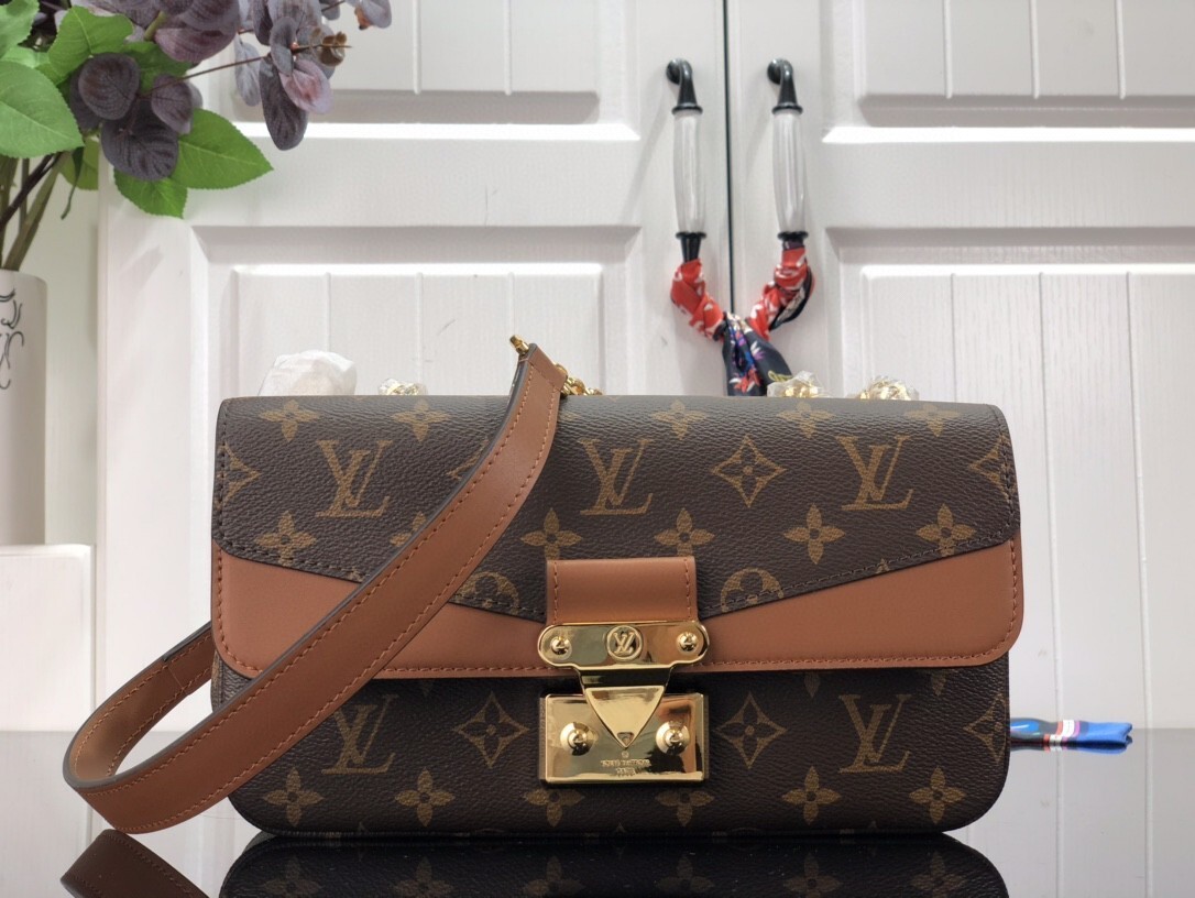 LV Marceau shoulder bag in brown monogram coated canvas