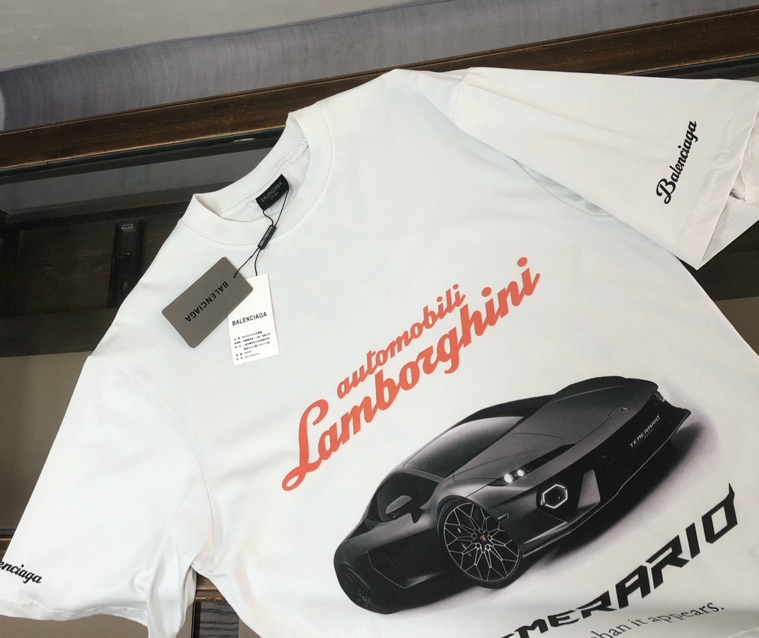 Balenciaga x Automobili Lamborghini graphic T-shirt in dirty white cotton jersey White