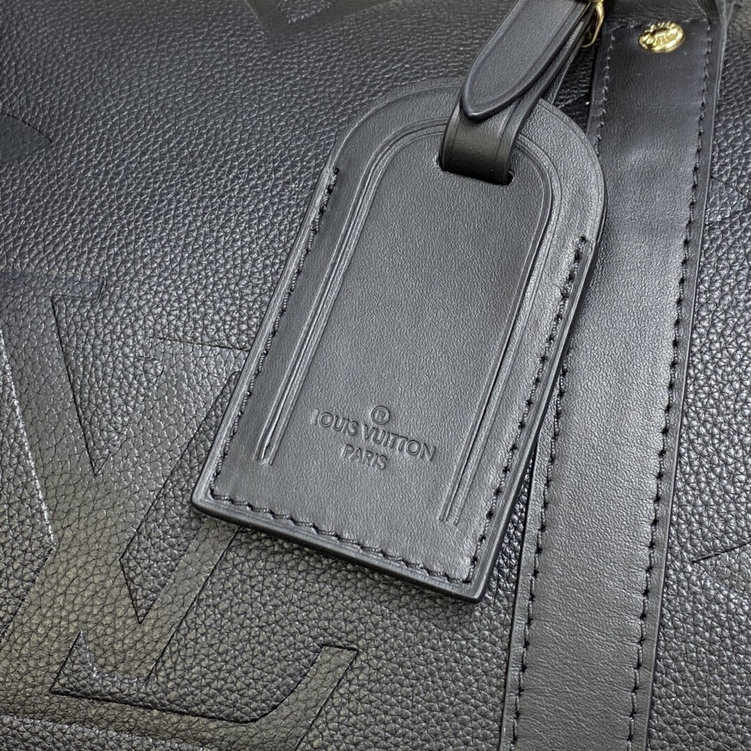 LV Keepall Bandoulière 45 duffle bag in black Monogram Empreinte leather