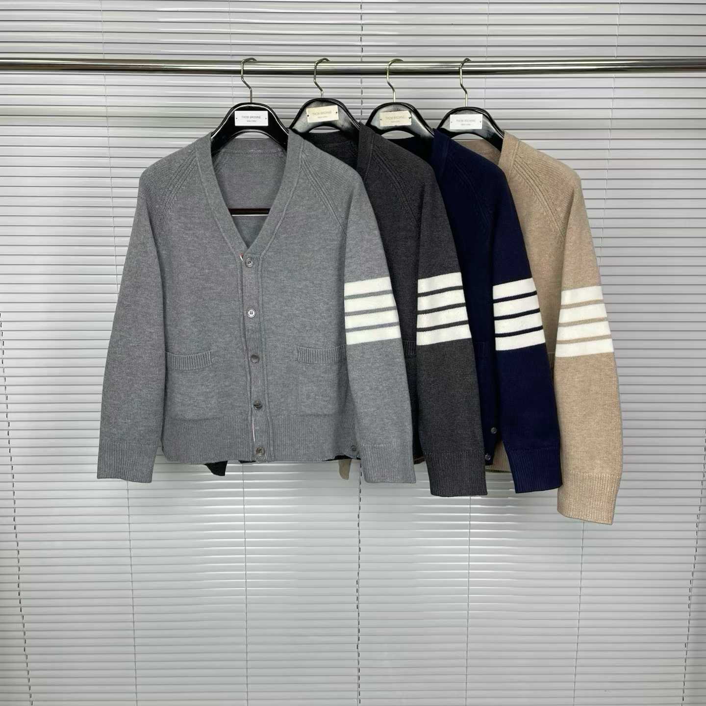 Thom Browne 4-Bar merino wool cardigan in various colors