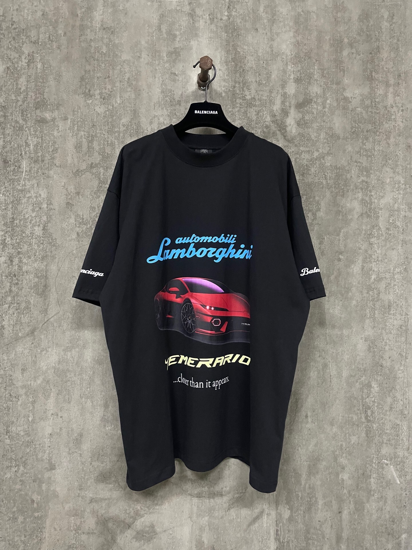 Balenciaga x Automobili Lamborghini oversized T-shirt in black dry cotton jersey