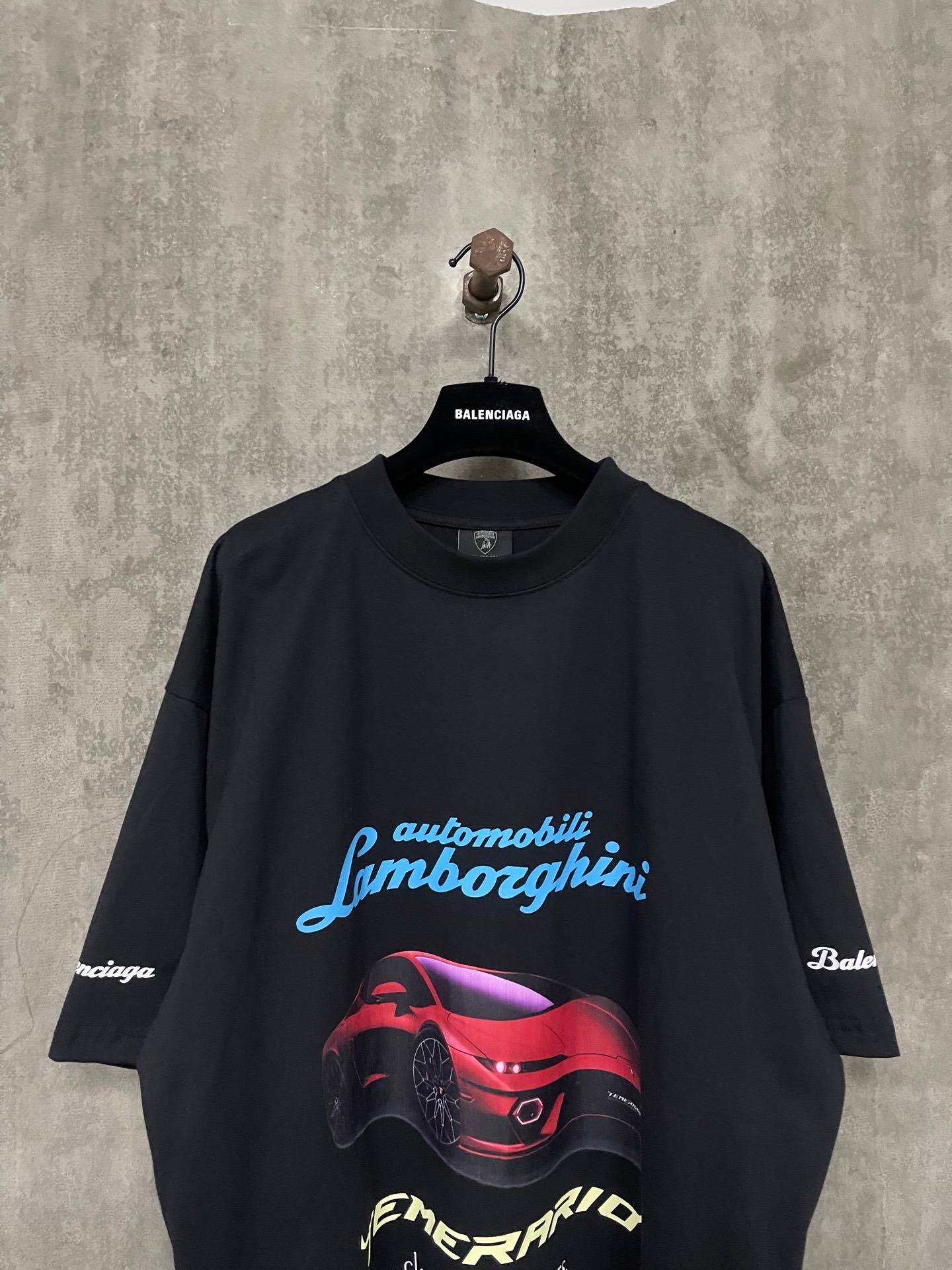 Balenciaga x Automobili Lamborghini oversized T-shirt in black dry cotton jersey