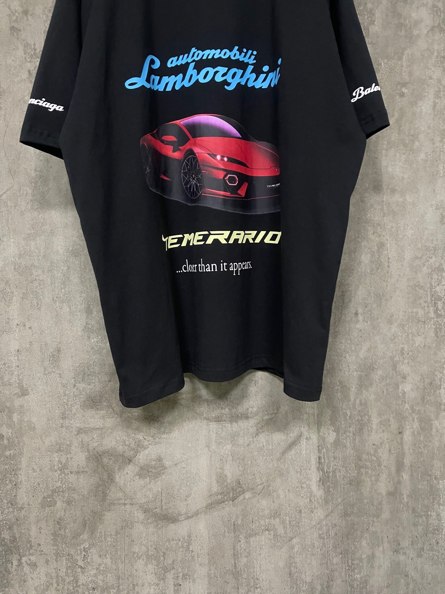 Balenciaga x Automobili Lamborghini oversized T-shirt in black dry cotton jersey