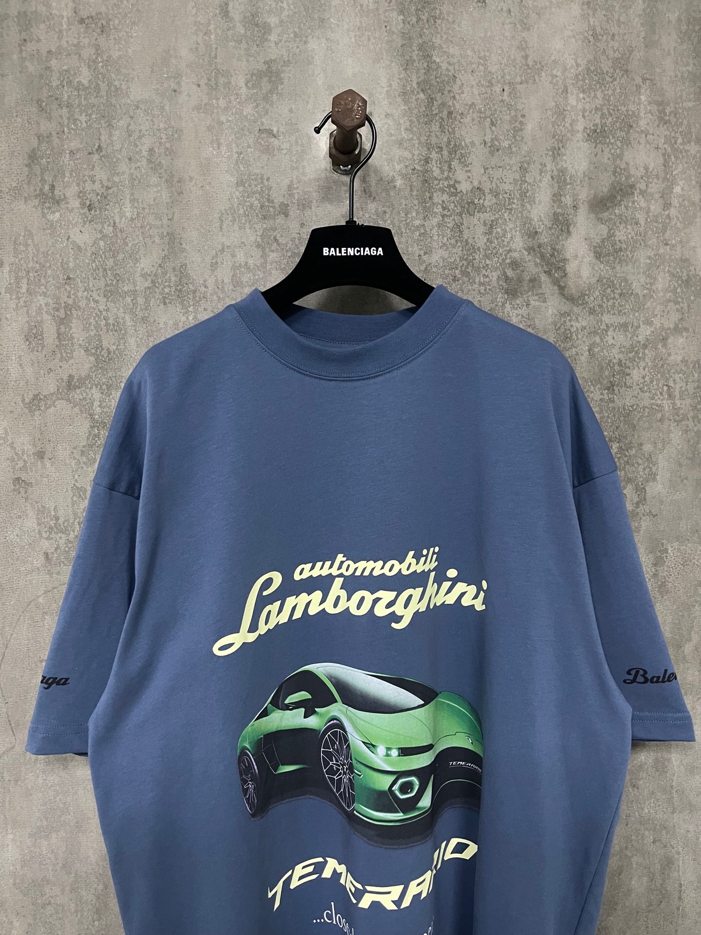 Balenciaga x Automobili Lamborghini oversized T-shirt in blue dry cotton jersey