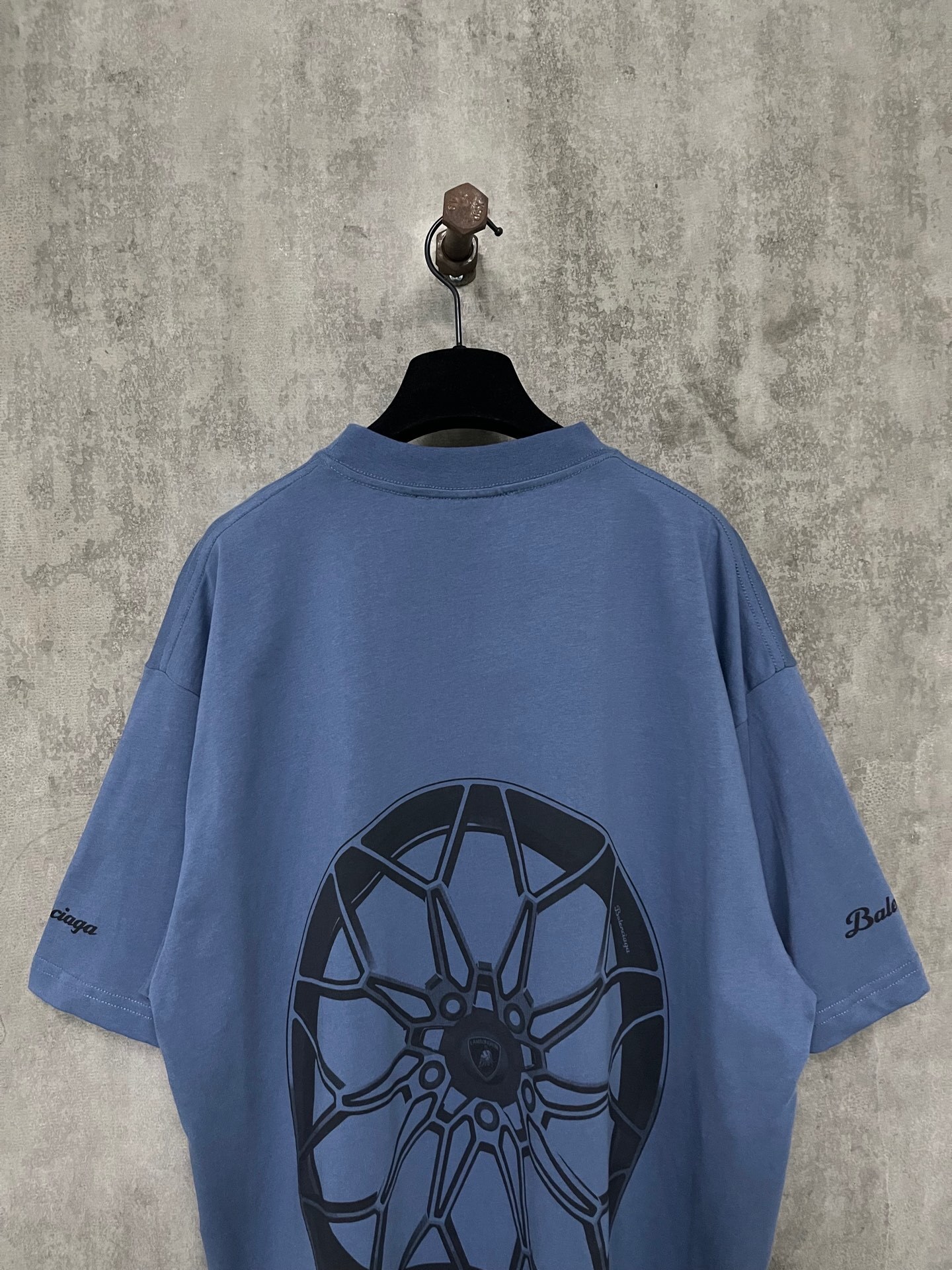 Balenciaga x Automobili Lamborghini oversized T-shirt in blue dry cotton jersey