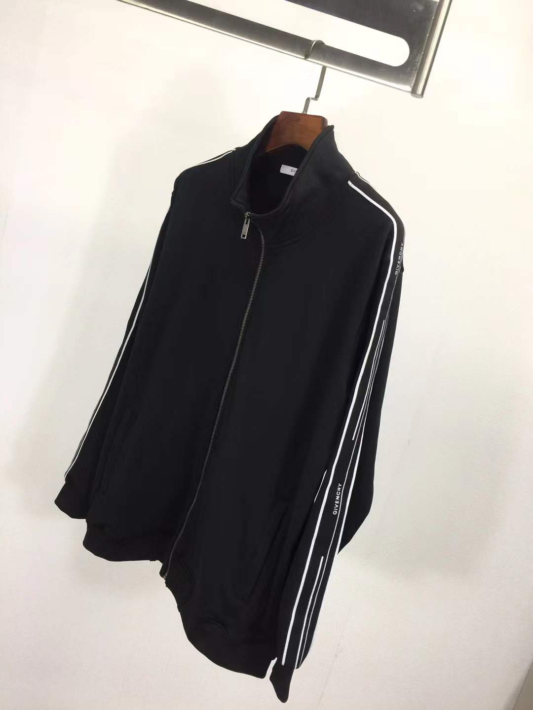 Givenchy taped sleeve logo track jacket black