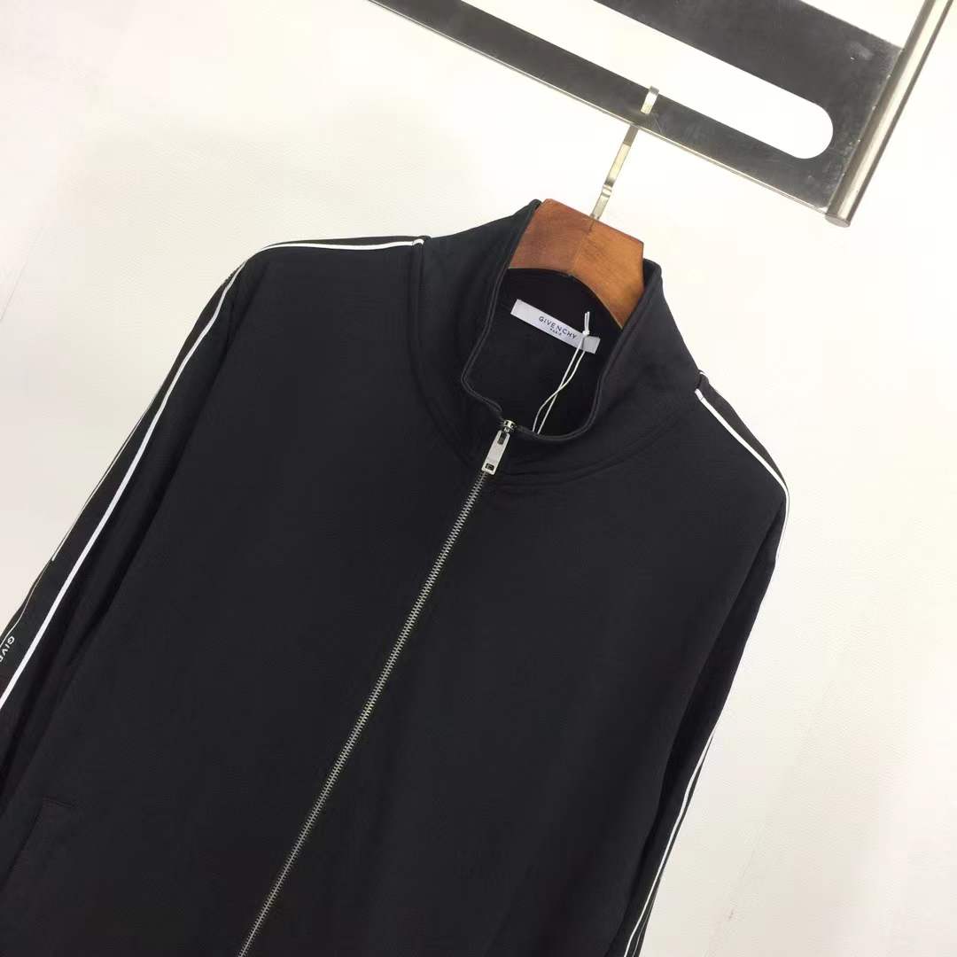Givenchy taped sleeve logo track jacket black