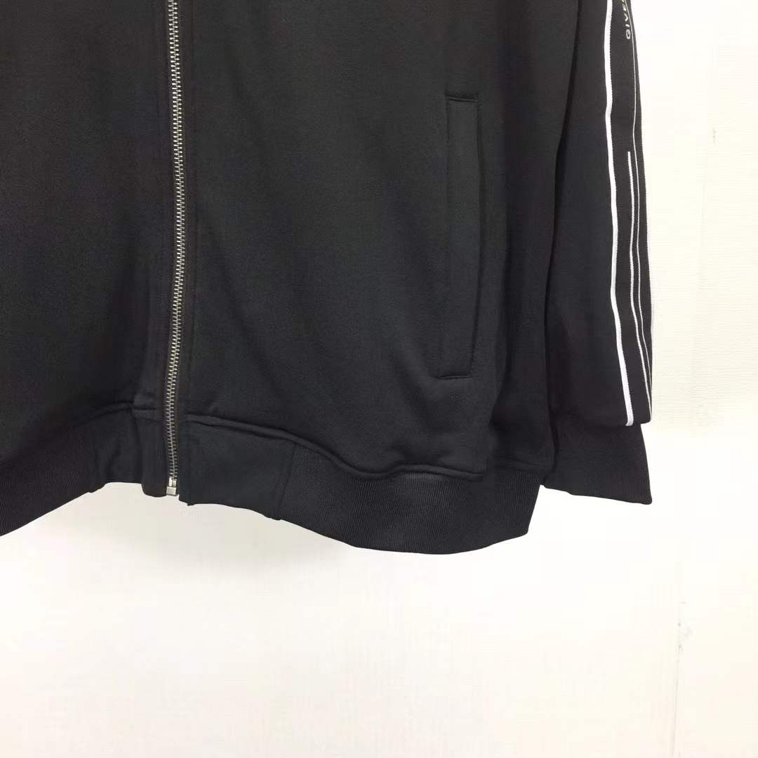 Givenchy taped sleeve logo track jacket black