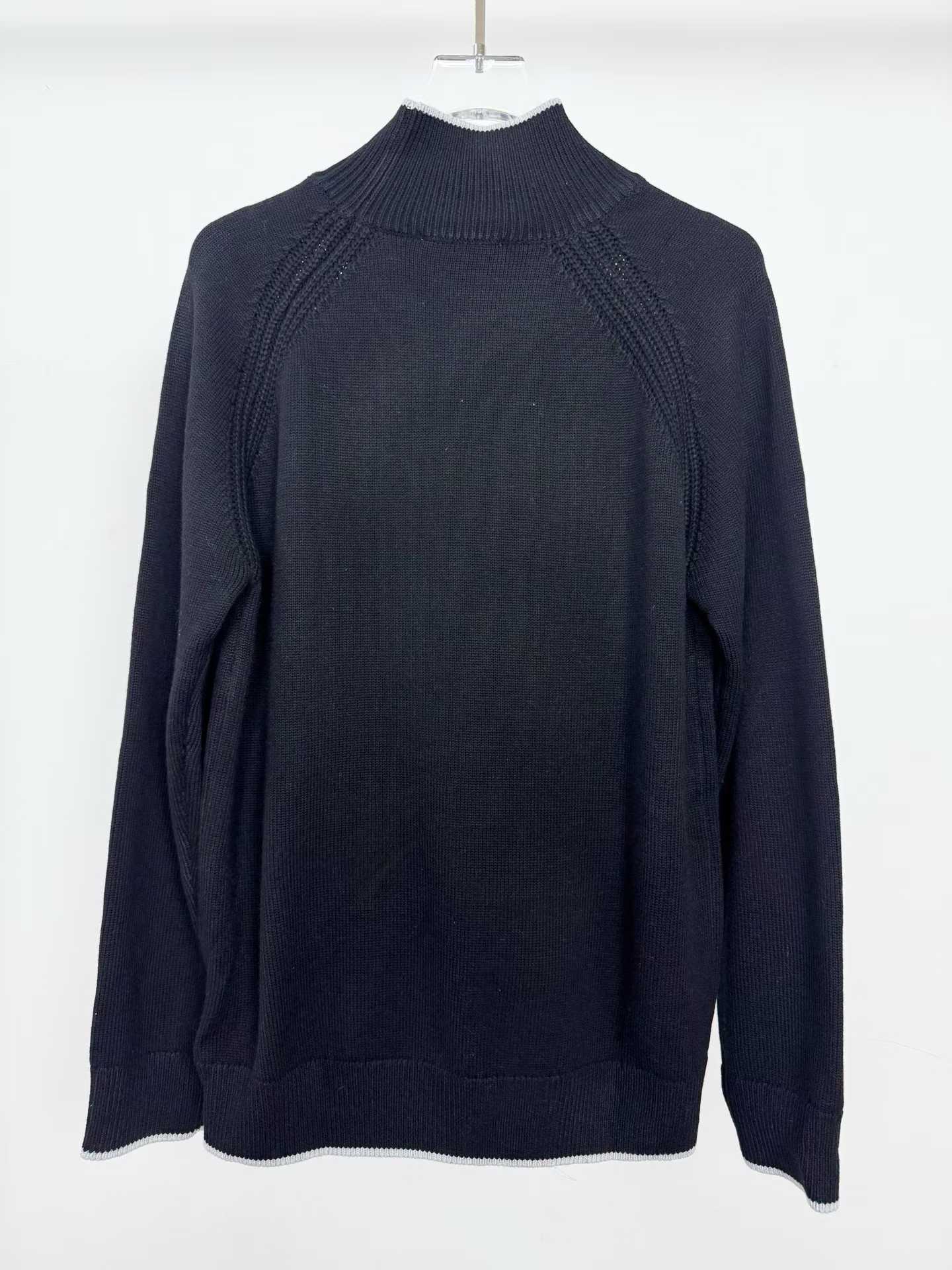 Moncler alpaca and wool blend turtleneck Black jumper with contrasting tipped trim