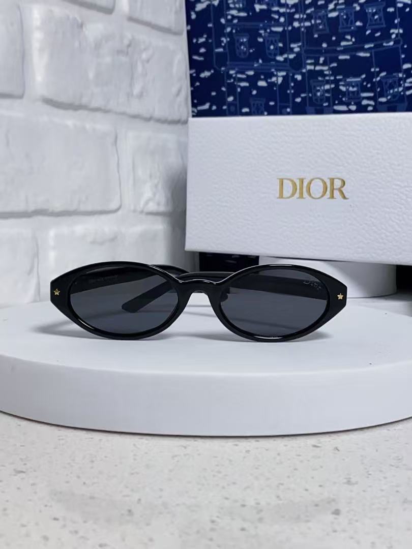 Christian Dior Black Oval Sunglasses