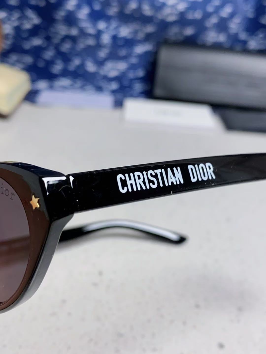 Christian Dior Black Oval Sunglasses