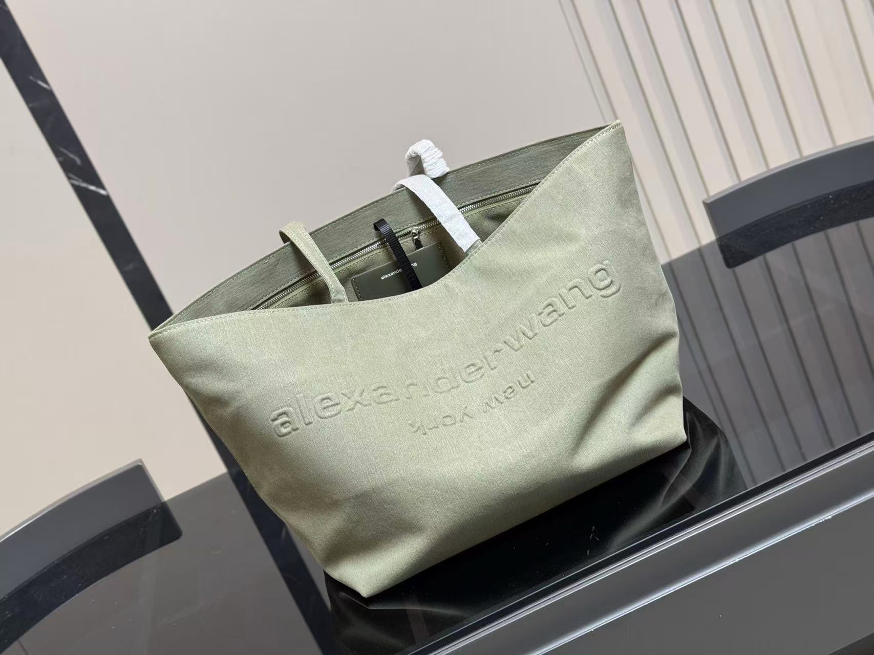 Alexander Wang Punch Tote bag in surplus khaki wax canvas