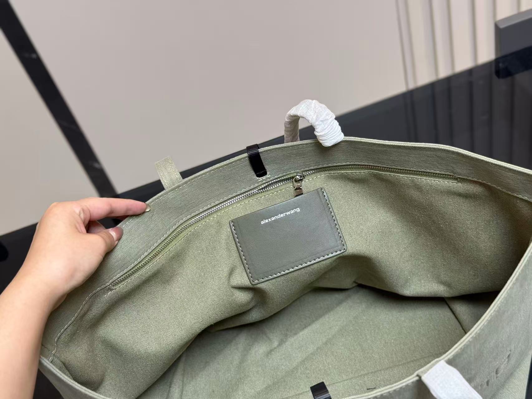 Alexander Wang Punch Tote bag in surplus khaki wax canvas