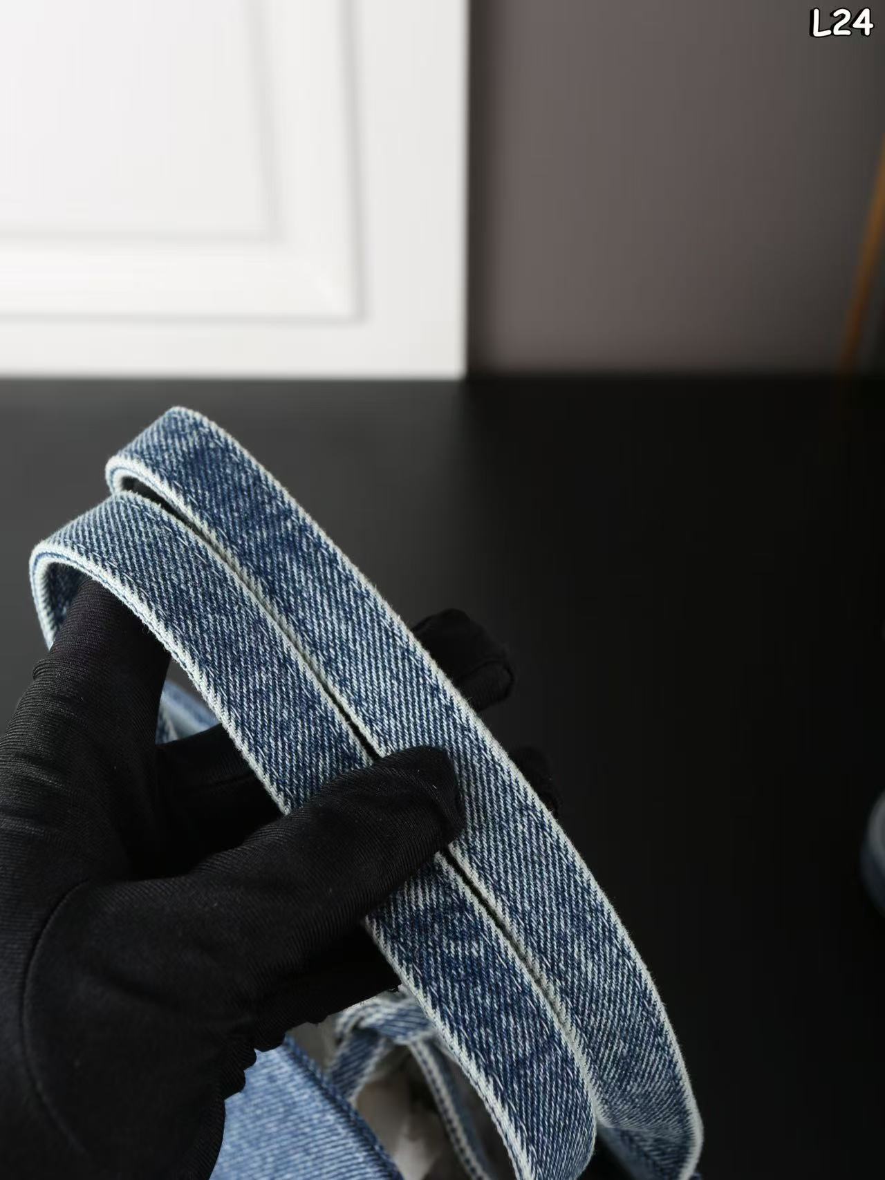 Alexander Wang Medium Punch denim tote bag in a vintage medium indigo wash