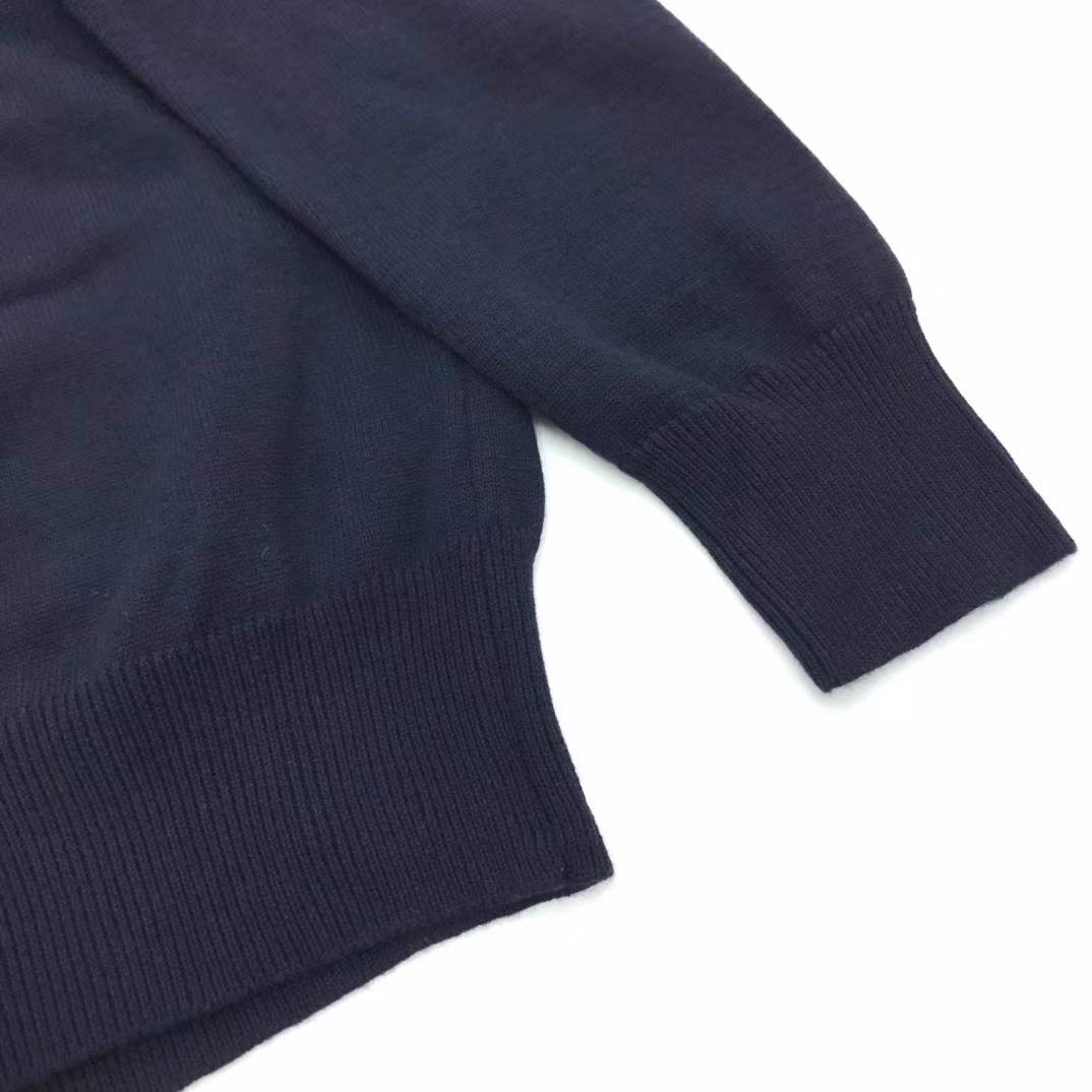 Thom Browne 4-Bar merino wool knitted polo in navy blue