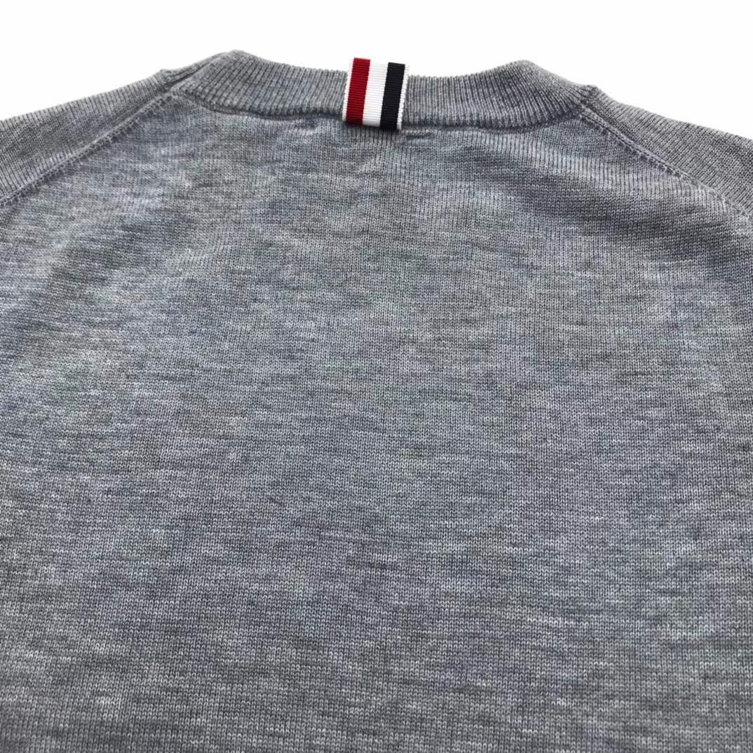 Thom Browne wool 4-Bar pullover in light grey