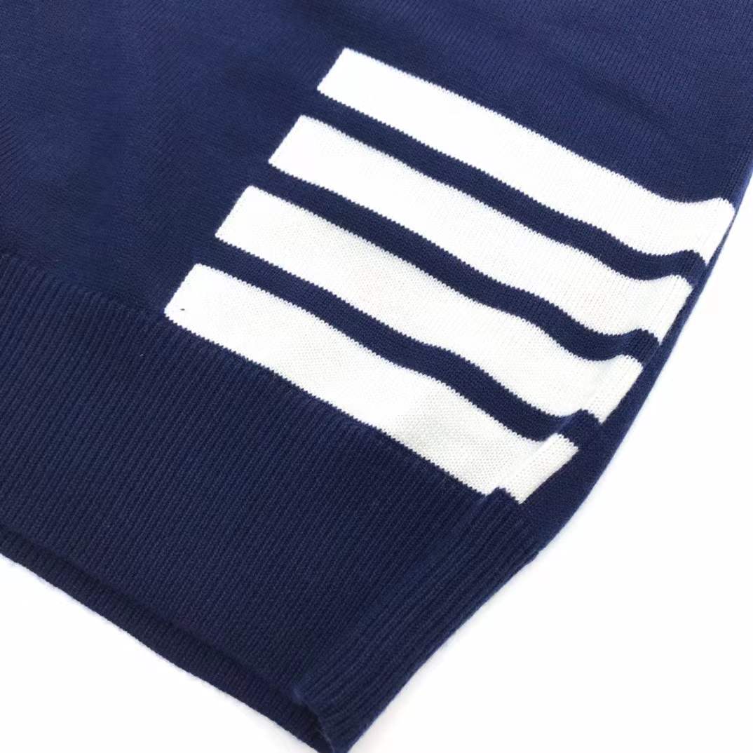 Thom Browne 4-Bar sweater in navy blue merino wool or cashmere