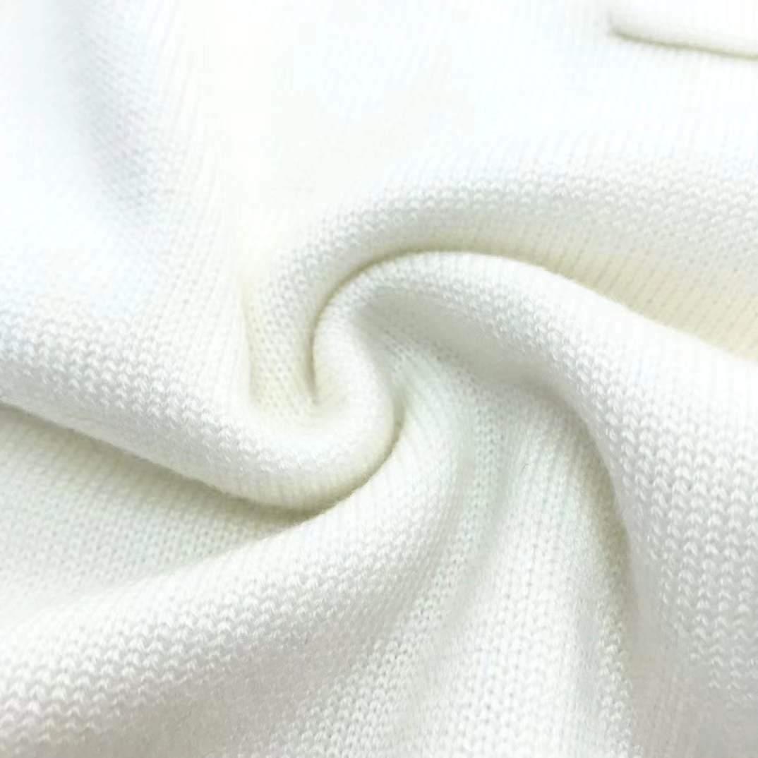 Thom Browne men's white cotton 4-bar crewneck pullover sweater