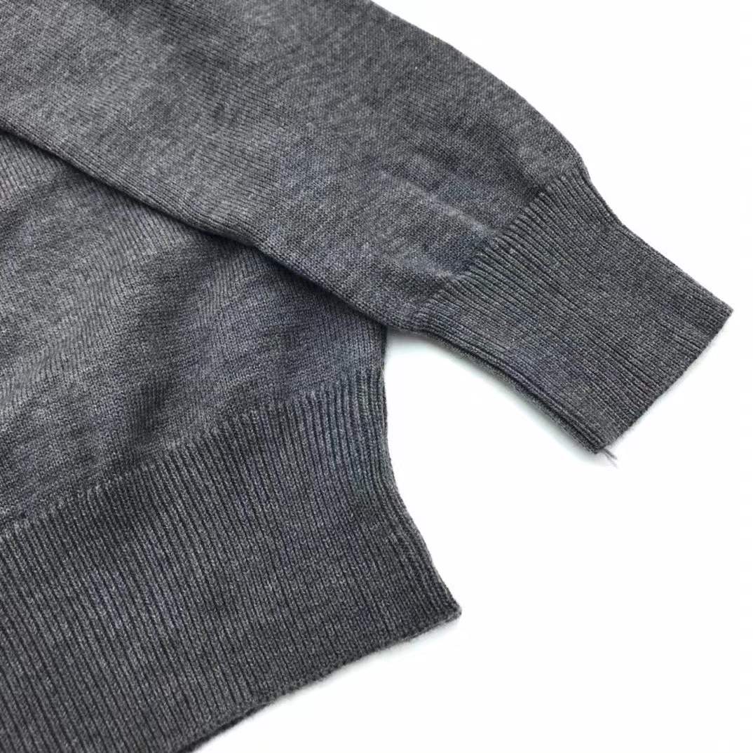 Thom Browne 4-Bar merino wool polo sweater in grey