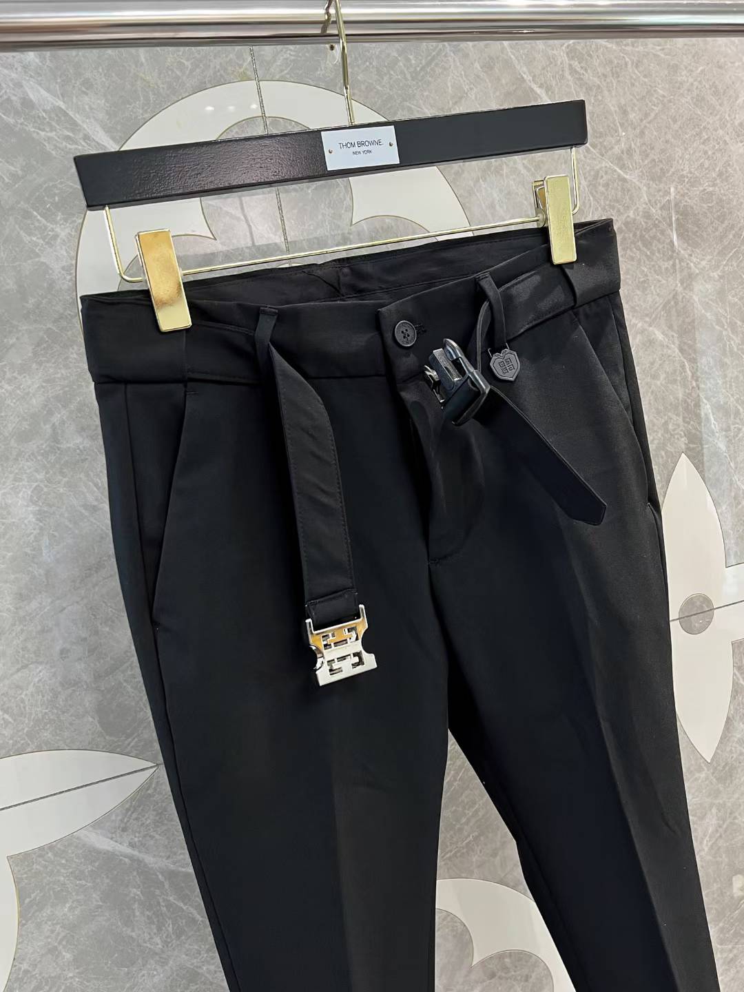 givenchy black belted trousers