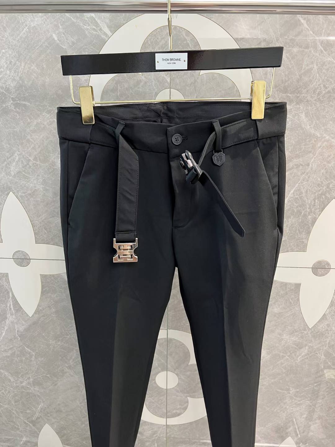 givenchy black belted trousers