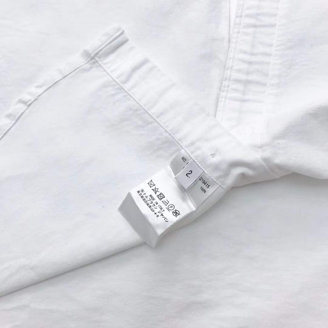 Thom Browne 4-bar striped cotton Oxford shirt in white