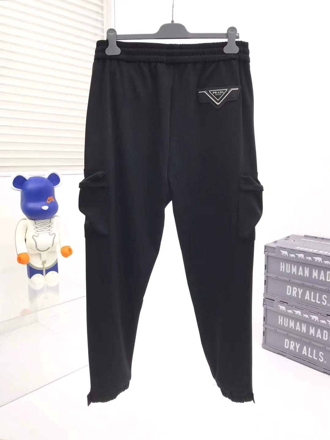 prada Dsquared2 black cargo track pants