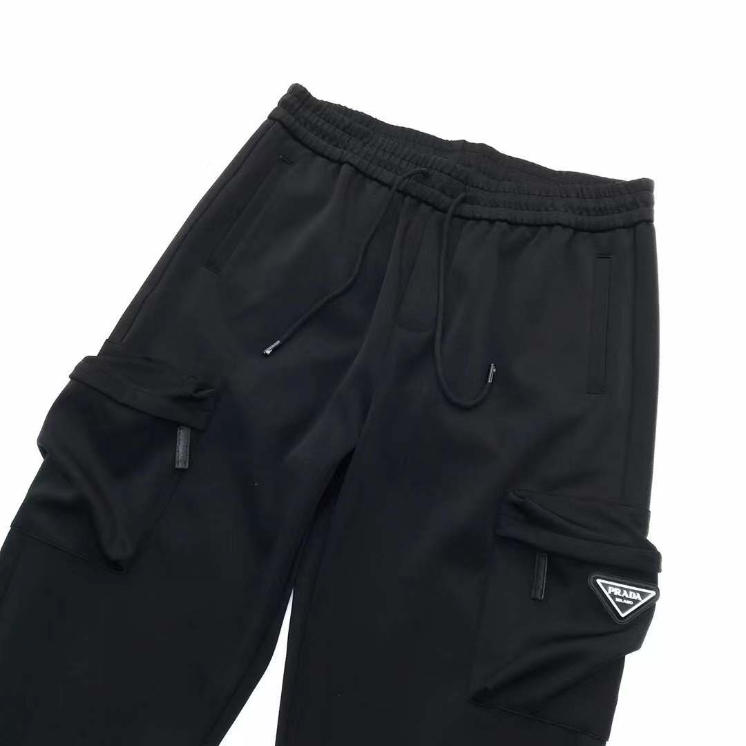 prada Dsquared2 black cargo track pants