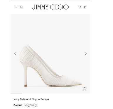 Jimmy Choo Lotta 100 ruched tulle heeled pump in ivory