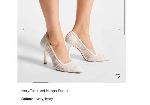 Jimmy Choo Lotta 100 ruched tulle heeled pump in ivory