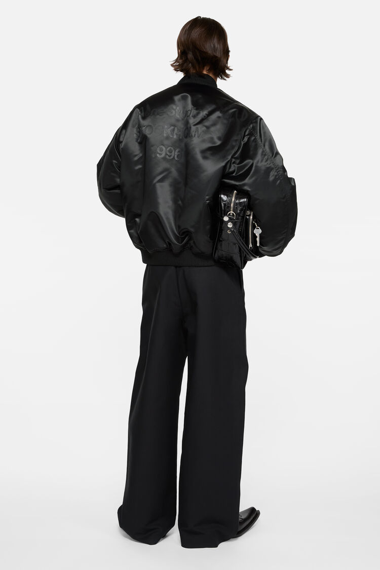 Acne Studios logo bomber jacket in black nylon