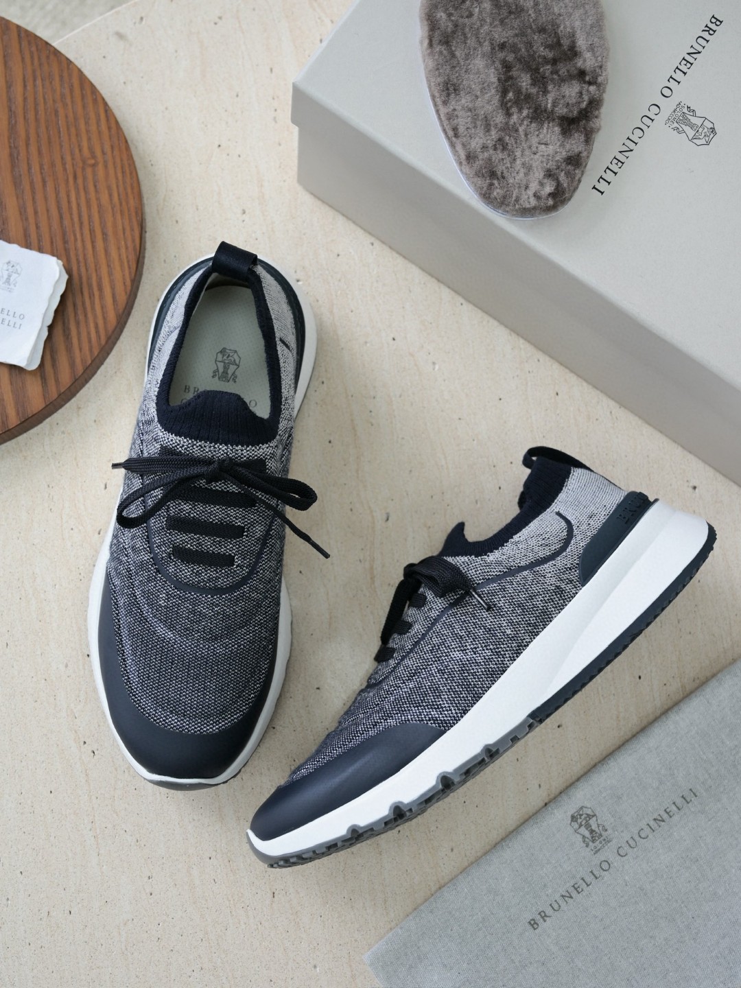 Brunello Cucinelli techno cotton knit heat-bonded sneakers