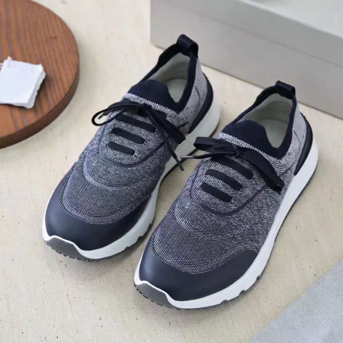 Brunello Cucinelli techno cotton knit heat-bonded sneakers