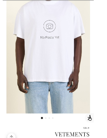 VETEMENTS 'No Posts' Regular T-shirt in white cotton jersey.