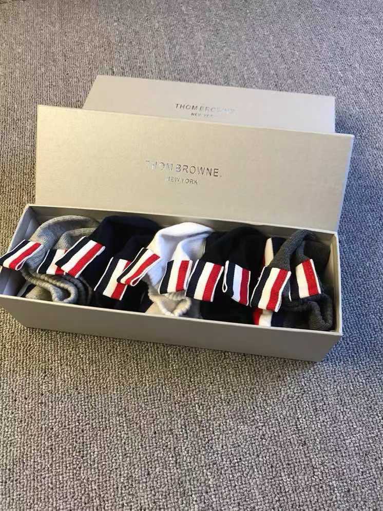 Thom Browne Men's and Women's Red, White, and Blue Striped Sock