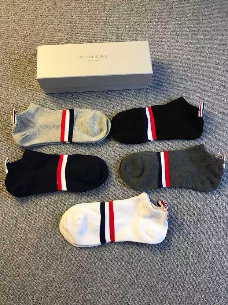 Thom Browne Men's and Women's Red, White, and Blue Striped Sock