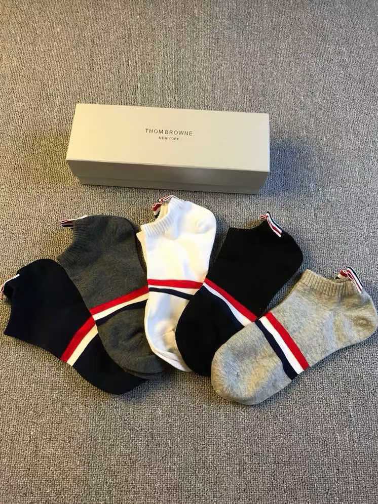 Thom Browne Men's and Women's Red, White, and Blue Striped Sock