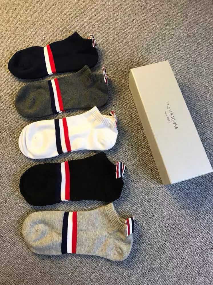Thom Browne Men's and Women's Red, White, and Blue Striped Sock