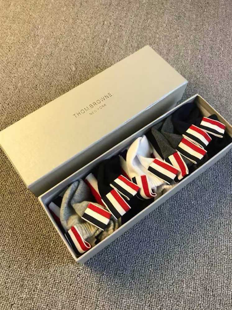 Thom Browne Men's and Women's Red, White, and Blue Striped Sock