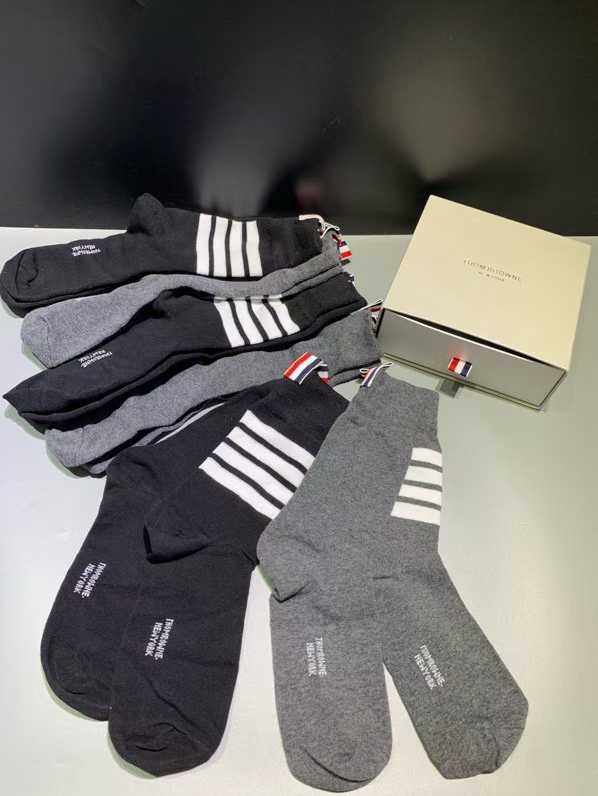 Thom Browne Men's and Women's Red, White, and Blue Striped Sock