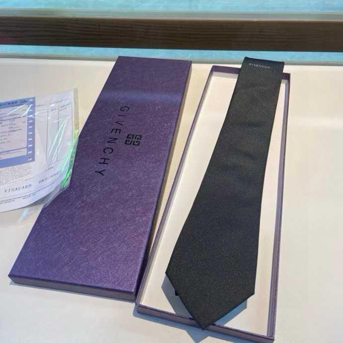 Givenchy men's silk tie in a dark gray