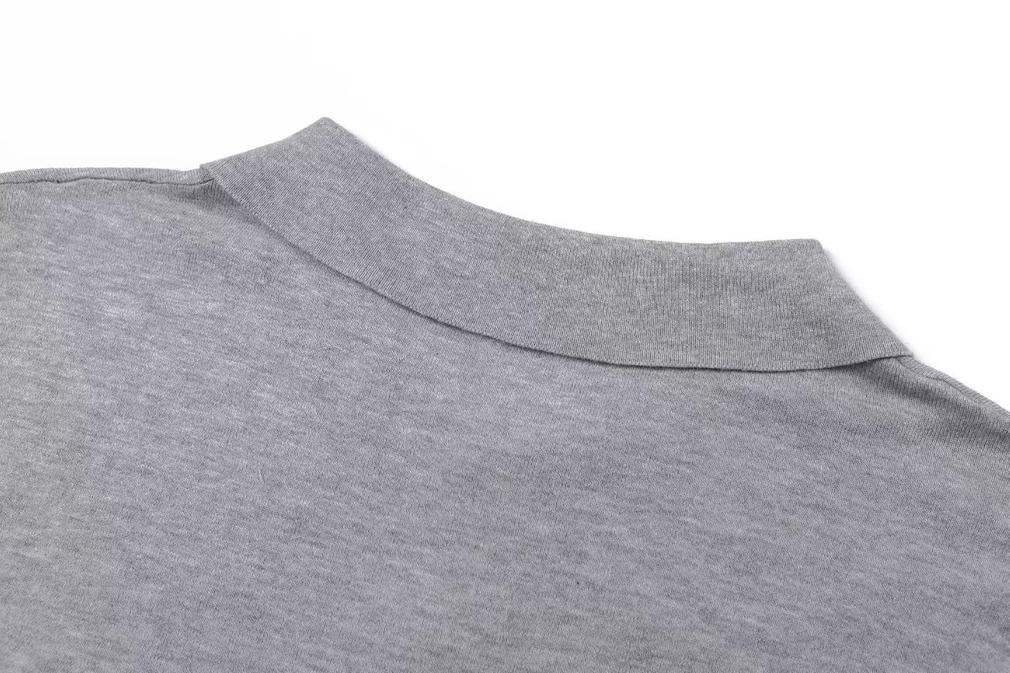 celine DSQUARED2 men's grey knitted polo shirt made of 100% cotton