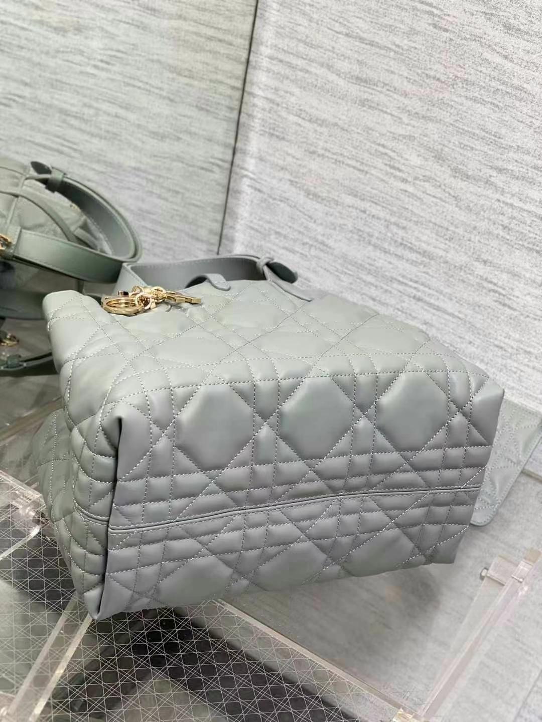 Dior Medium Dior Toujours Bag in stone gray calfskin